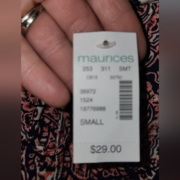 New Maurices Boho Cold Shoulder Short Sleeve Blouse Crochet Lace Hem Flowy Comfy - Picture 7 of 13